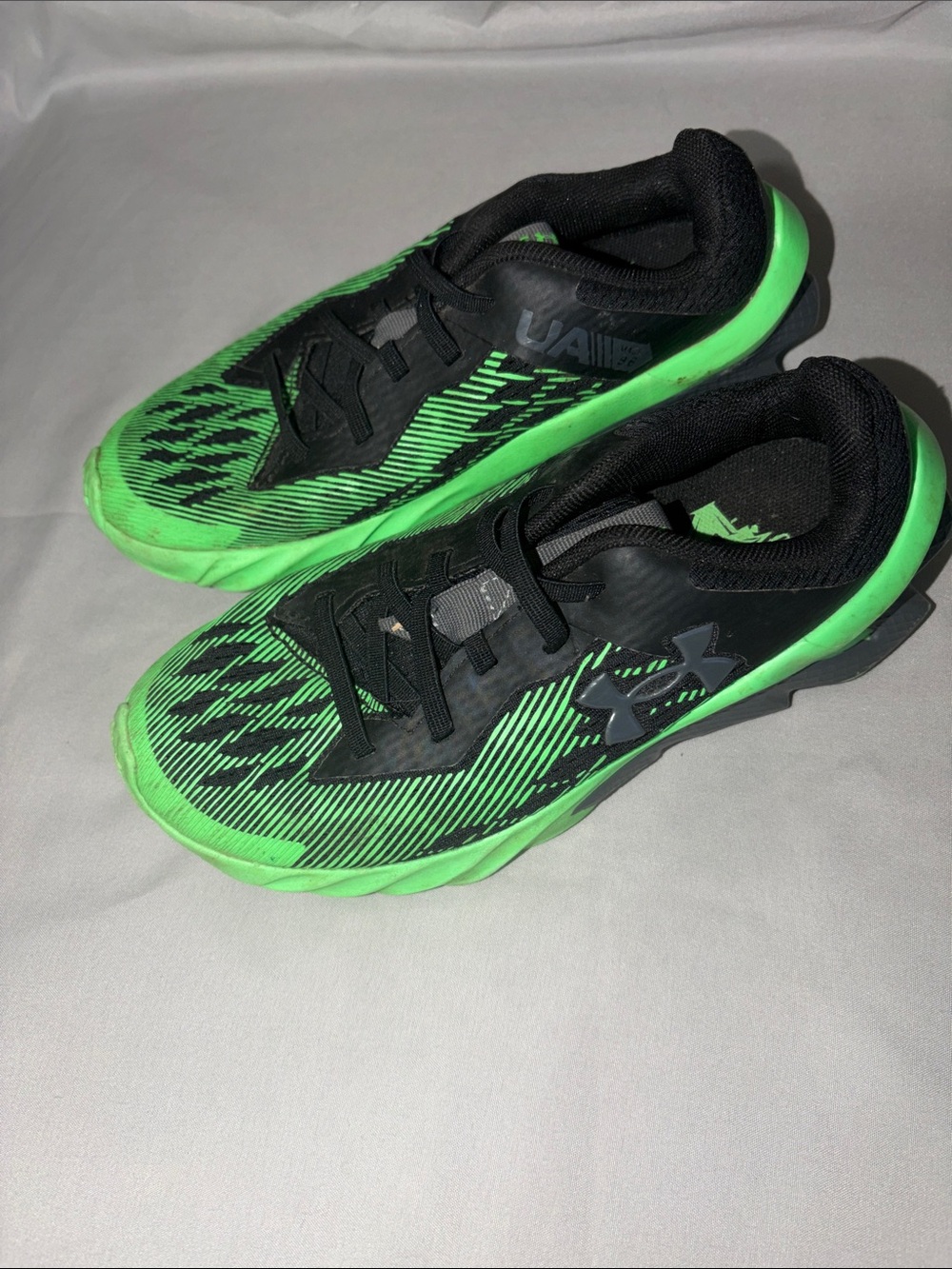 Under Armour Kids Green and Black Athletic Sneakers